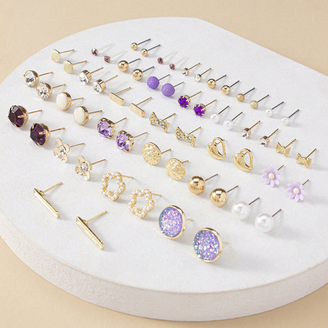 Pearl motif earrings from a women's versatile set. Classic & elegant daily wear jewelry.