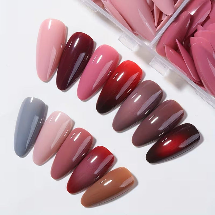 High-quality artificial nail tips for women, providing a salon-at-home experience with easy press-on manicure.