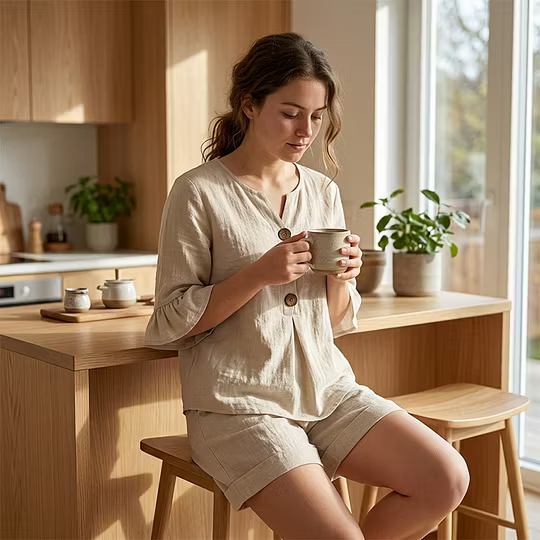 Effortless women's two-piece casual set, comfortable and stylish for everyday fashion.