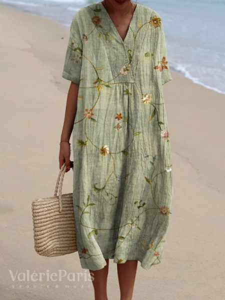 Women's comfortable floral summer dress, flowy fit for effortless everyday style.