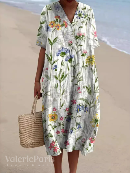 Comfortable sundress for women with a beautiful floral print, perfect for warm weather.
