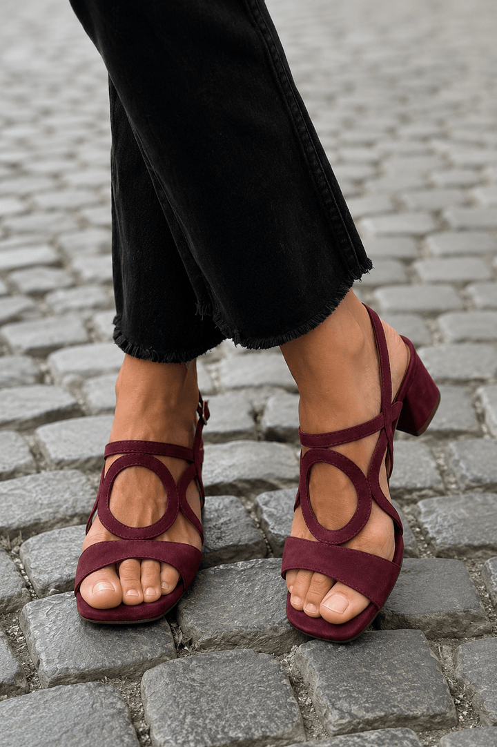 Versatile vibrant heeled summer sandals for women, perfect for elegant & casual outfits.
