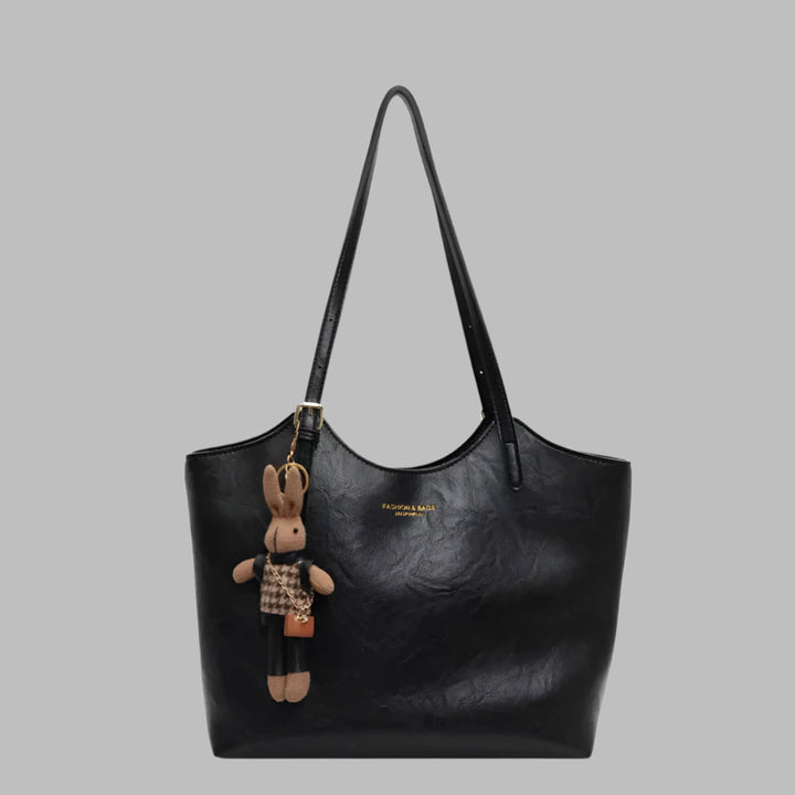 Stylish women's vintage leather tote shoulder bag, full grain. Versatile elegant purse for work, travel, or daily use in red.