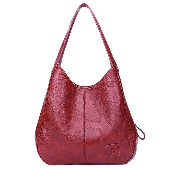 Coffee genuine leather hobo bag, vintage style. Women's shoulder bag, perfect for everyday carry.