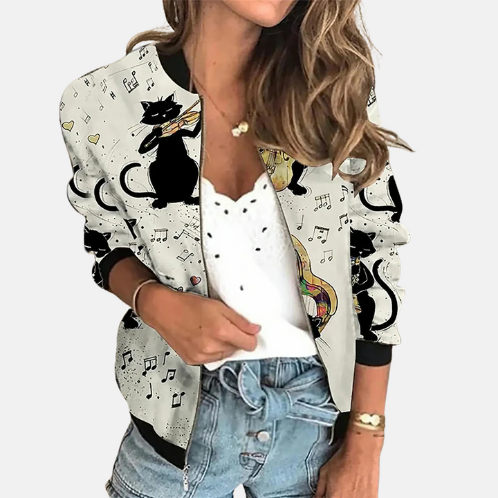 Stylish women's vintage bomber jacket, new classic outerwear for spring & fall. Retro fashion, versatile street style.