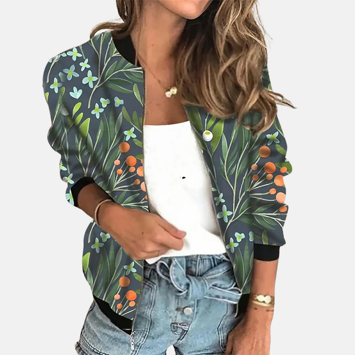 Retro women's bomber jacket, a new vintage fashion staple. Versatile outerwear for spring, fall, & street style.