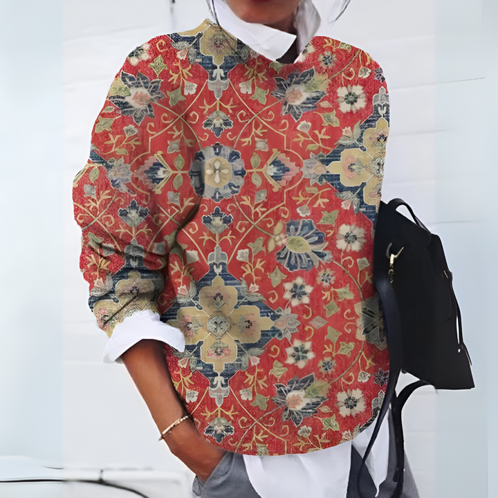 Versatile women's warm sweater. Stylish and comfortable knitwear for everyday fall/winter casual elegance.
