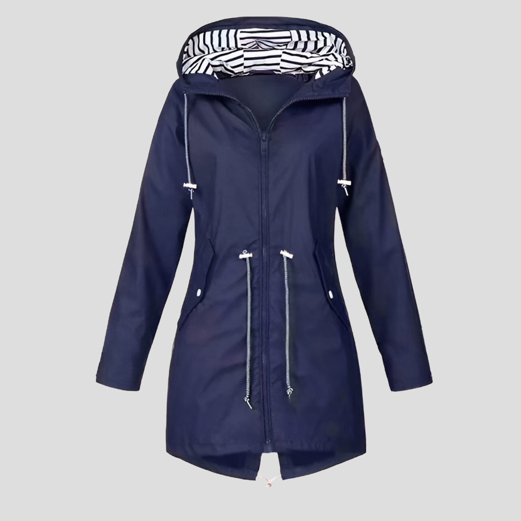 Stay dry & stylish in this women's water-resistant hooded jacket. Essential outerwear for spring & fall.