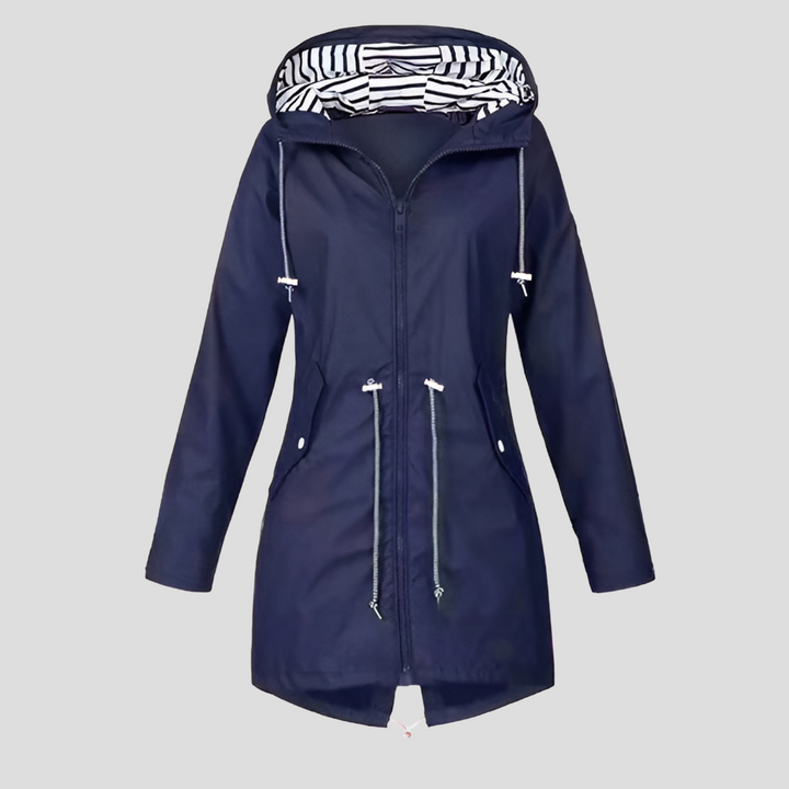 Stay dry & stylish in this women's water-resistant hooded jacket. Essential outerwear for spring & fall.
