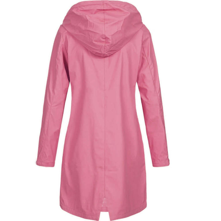 Durable outdoor women's hooded waterproof jacket, ideal for spring rain & active lifestyles.