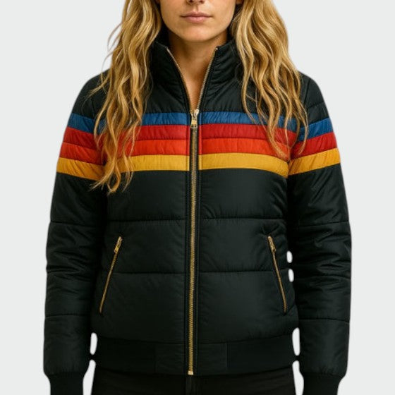 Women's durable waterproof puffer jacket for winter. Warm, comfortable, and stylish cold weather outerwear.