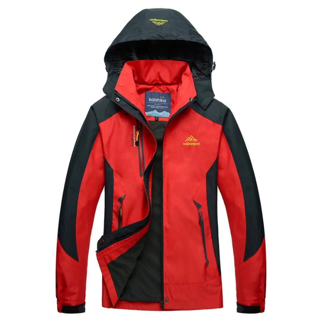 Durable women's waterproof hooded quilted jacket, ideal for outdoor hiking. All-weather activewear, lightweight & travel-ready.