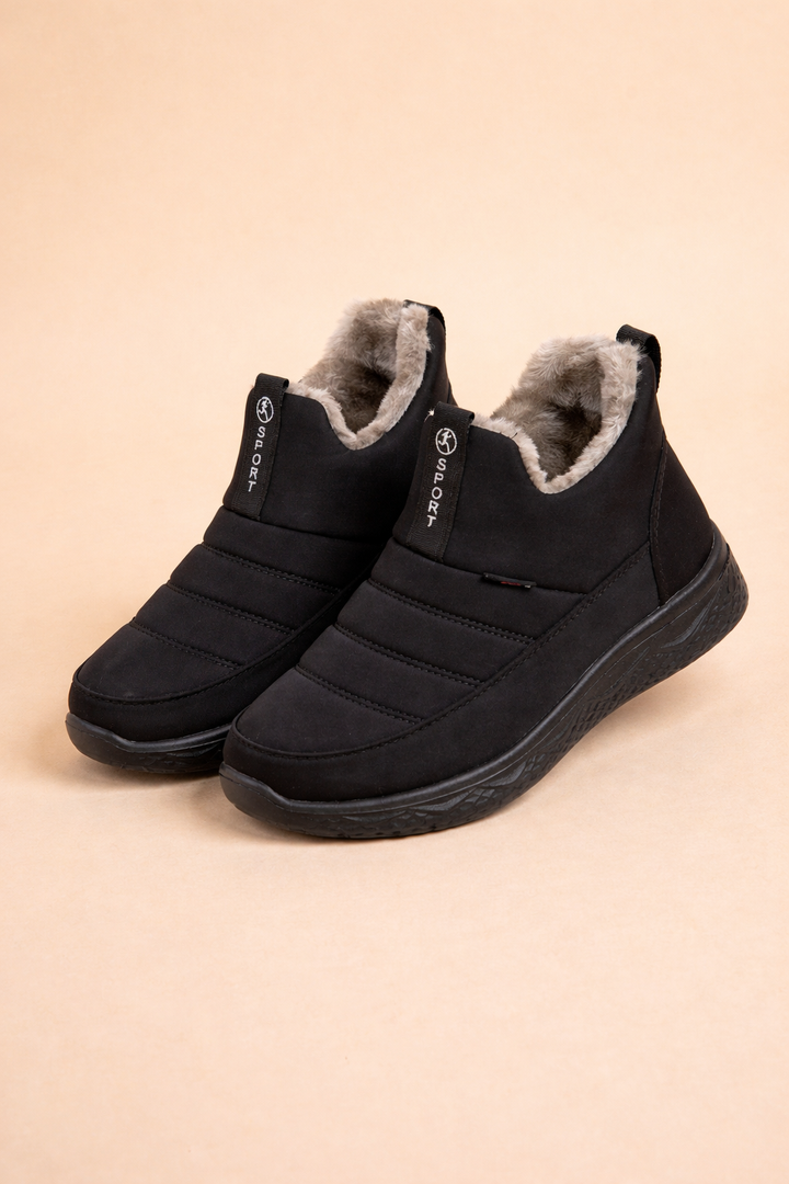 Stylish women's waterproof ankle boots with zipper. Cozy & warm winter footwear for casual daily wear.