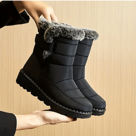 Comfortable ladies waterproof winter boots, ideal for cold weather, offering warmth & durable everyday wear.