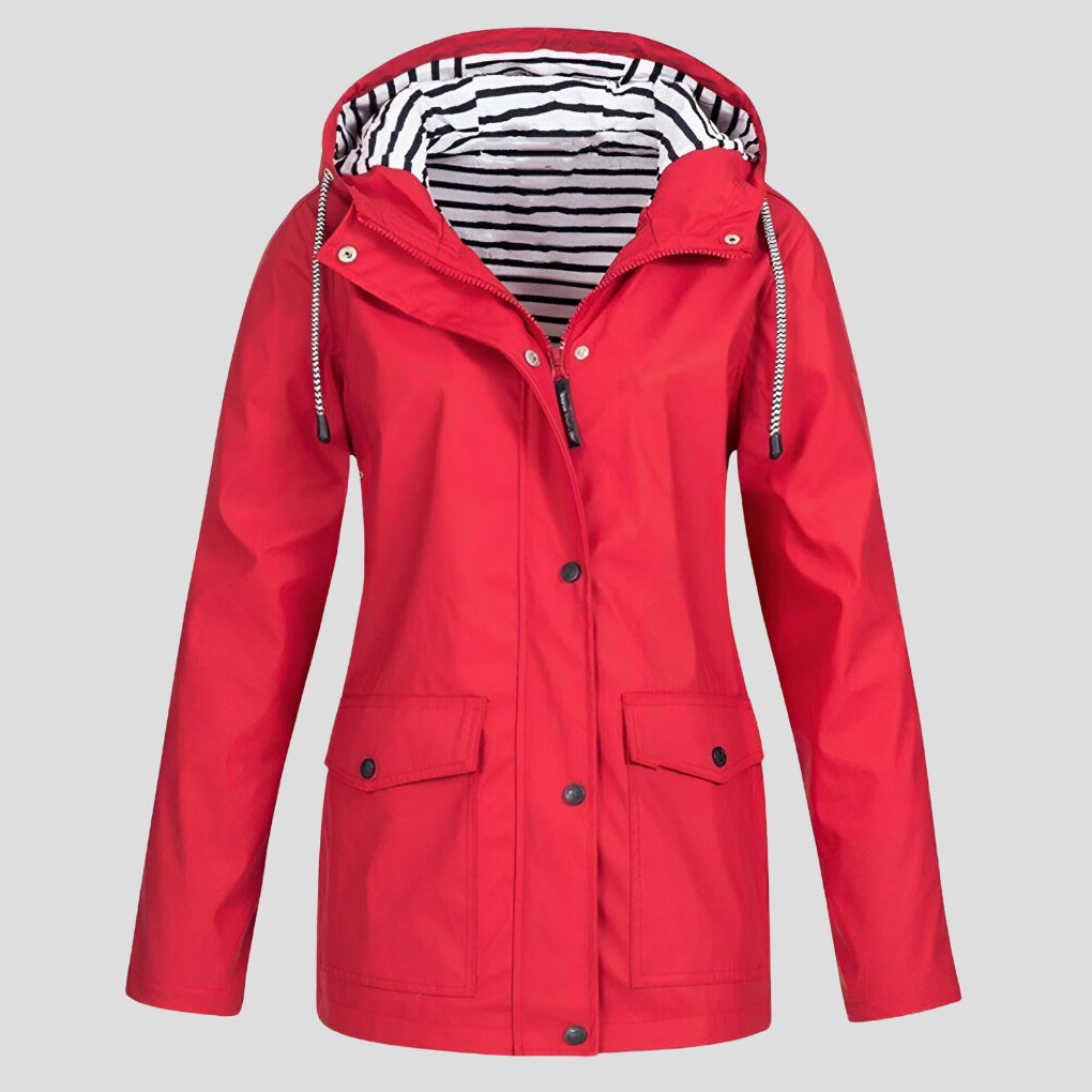 Stylish women's hooded jacket, perfect activewear for casual outings & all-weather protection.