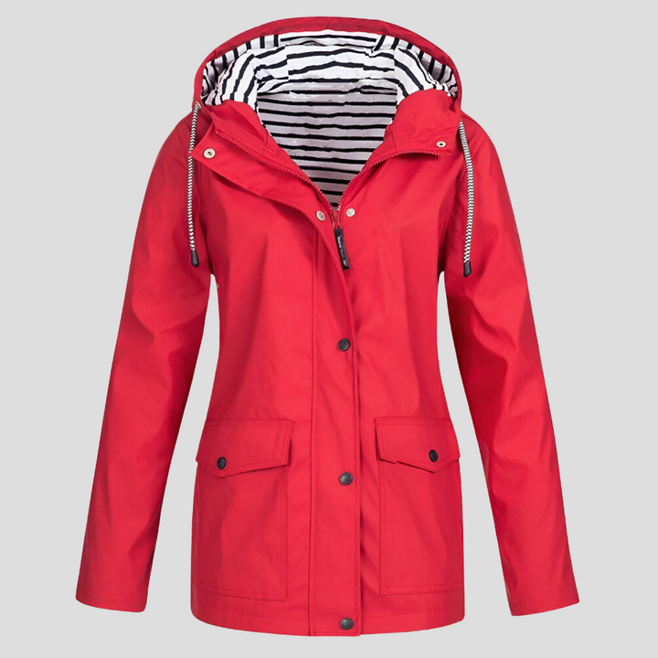 Stylish women's hooded jacket, perfect activewear for casual outings & all-weather protection.