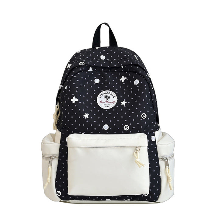 Lightweight women's fashion backpack with unique whimsical pattern, adjustable straps for comfortable daily use.
