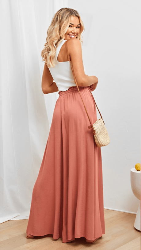 Daily chic women's wide-leg pants, versatile for any season, elastic waist.
