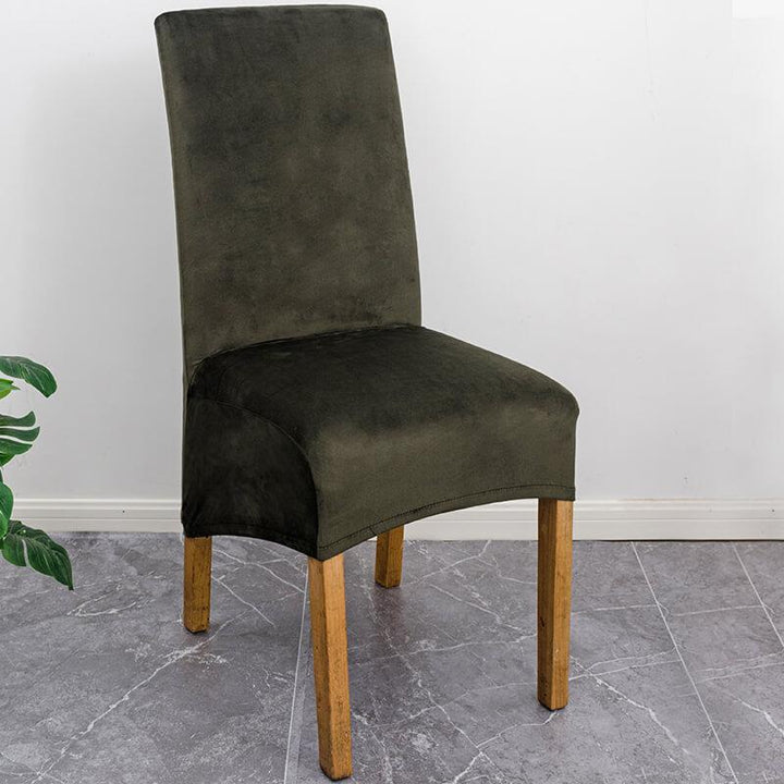 XL stretch velvet dining chair cover in elegant grey.
