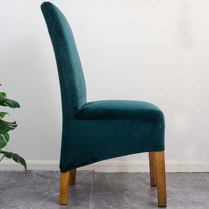 Rich velvet XL dining chair cover, stretch fit, durable home decor.