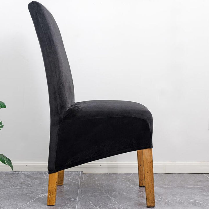 Elegant velvet stretch dining chair slipcover, XL, for furniture renewal.