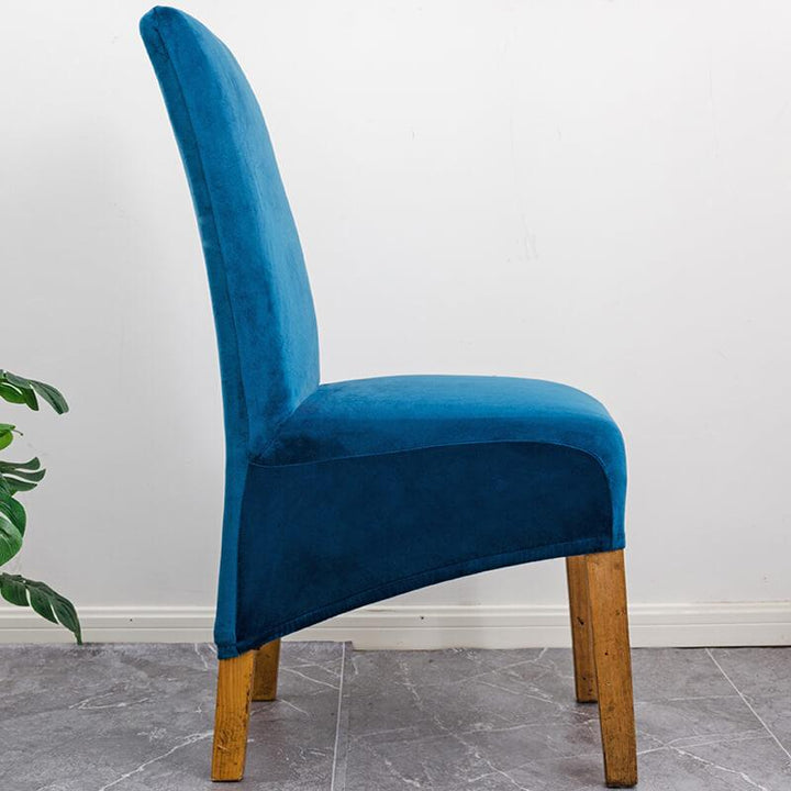 Elegant XL stretch velvet chair cover, perfect home decor upgrade.