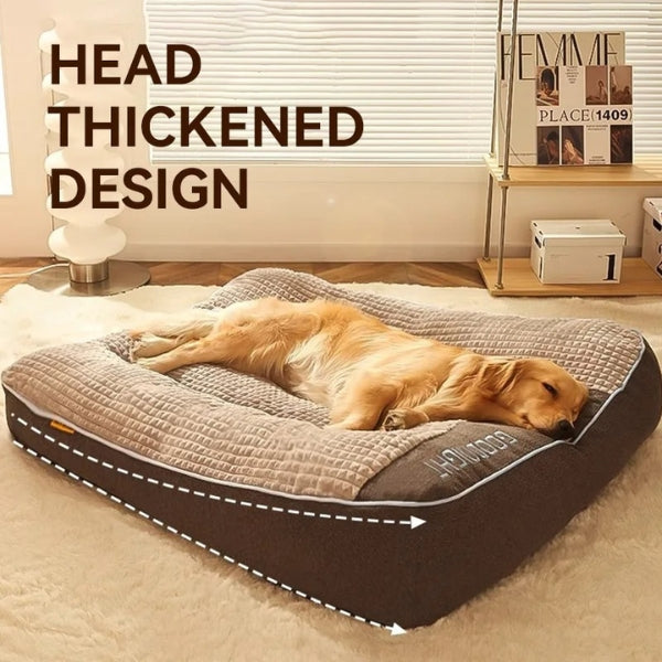 Large dog bed with a washable cover, offering ultimate pet comfort & easy cleaning.