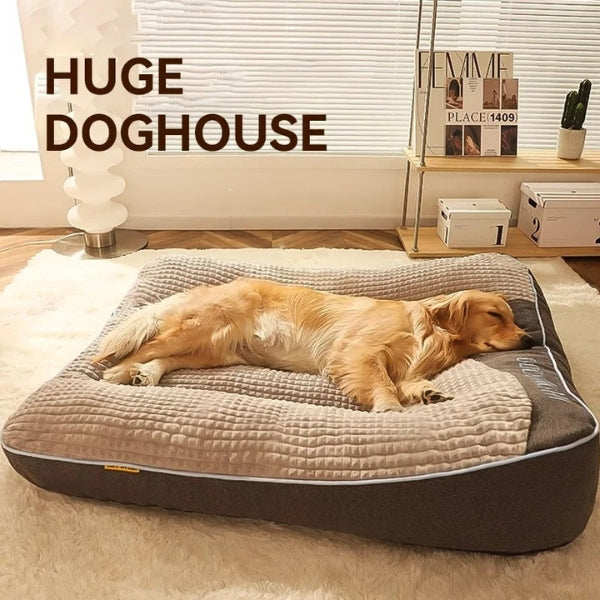 Soft orthopedic large dog bed with a removable washable cover for superior pet comfort.