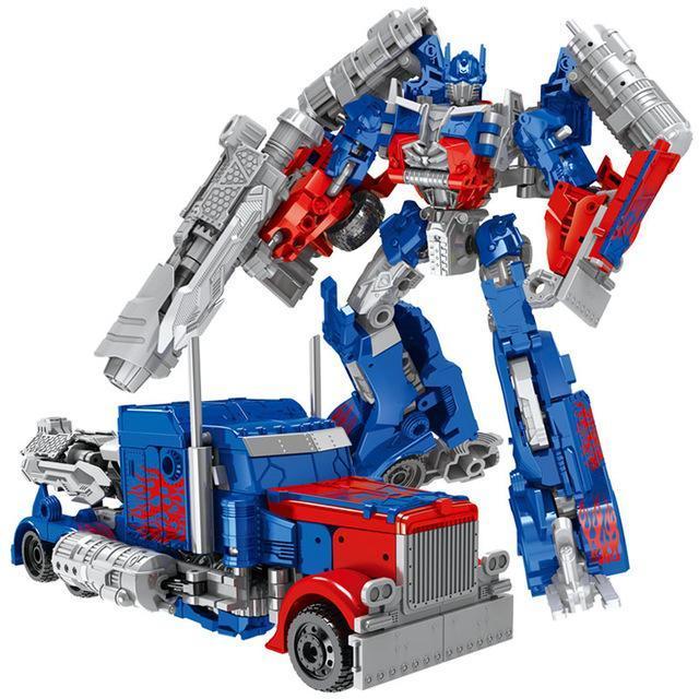 Kids' transforming robot car action figure, yellow & blue, promotes imaginative & educational play