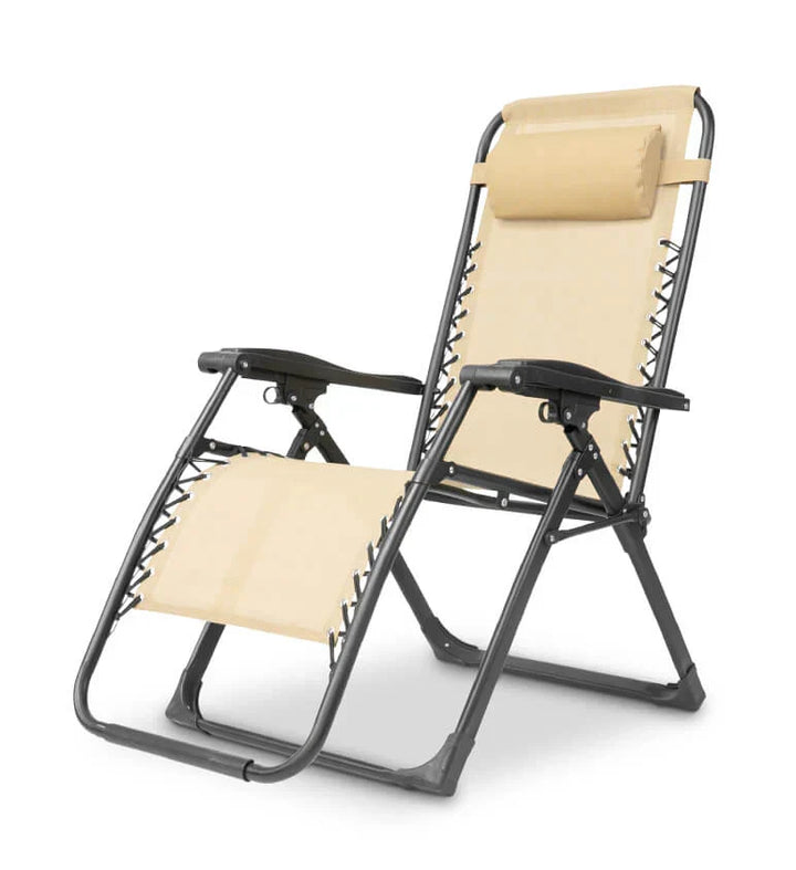 Textilene zero gravity recliner, a durable folding chair for patio and garden comfort.