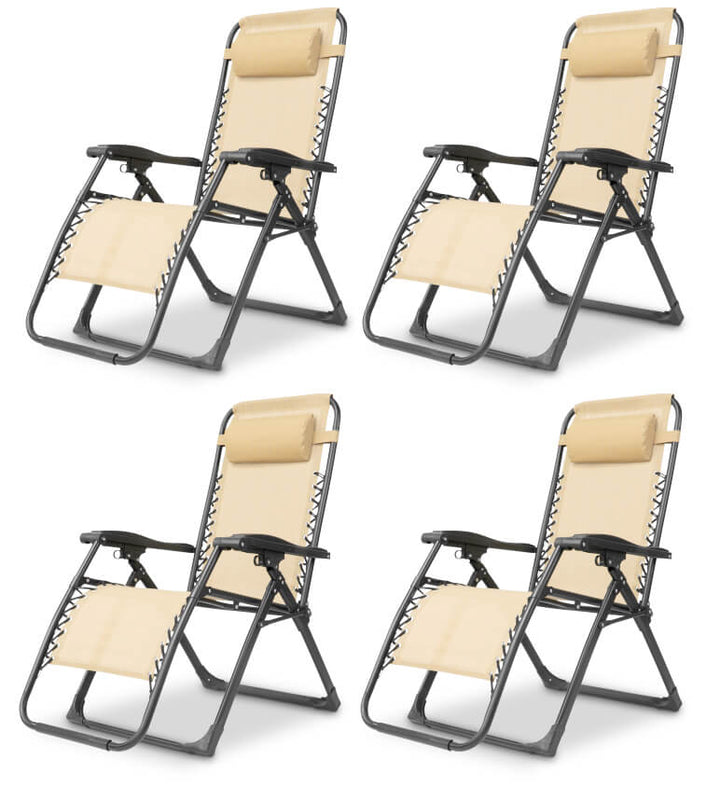 Patio zero gravity chair, a compact folding recliner made with breathable textilene.